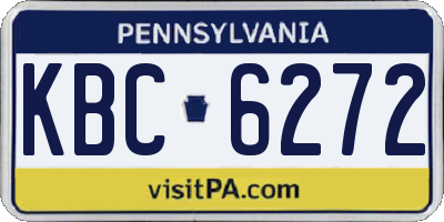 PA license plate KBC6272