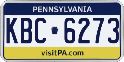 PA license plate KBC6273