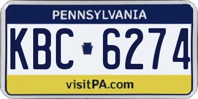 PA license plate KBC6274