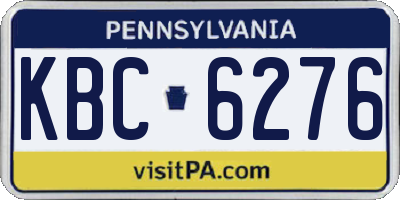 PA license plate KBC6276