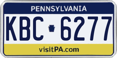 PA license plate KBC6277