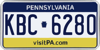 PA license plate KBC6280