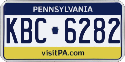 PA license plate KBC6282
