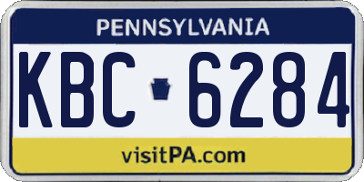 PA license plate KBC6284