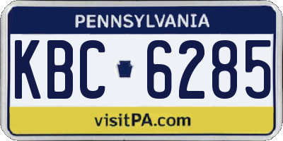 PA license plate KBC6285