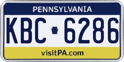 PA license plate KBC6286