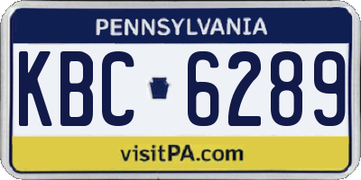 PA license plate KBC6289