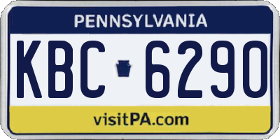 PA license plate KBC6290