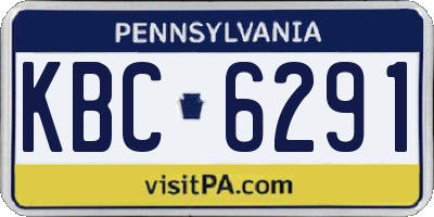PA license plate KBC6291