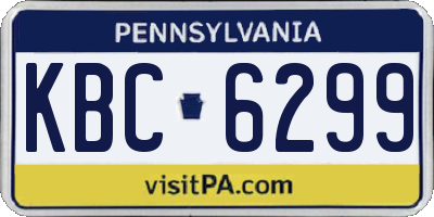 PA license plate KBC6299