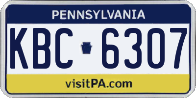 PA license plate KBC6307