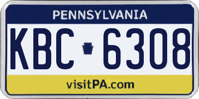 PA license plate KBC6308
