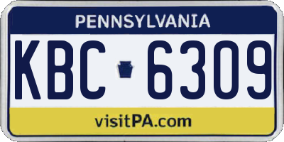 PA license plate KBC6309