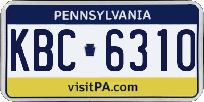 PA license plate KBC6310