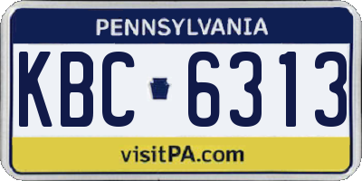 PA license plate KBC6313