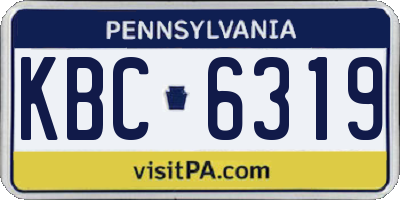 PA license plate KBC6319
