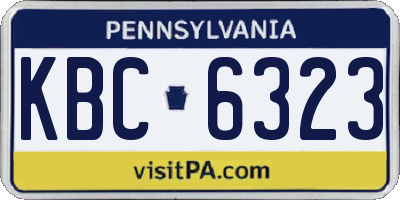 PA license plate KBC6323