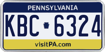 PA license plate KBC6324