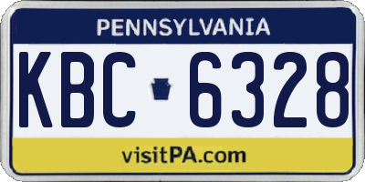 PA license plate KBC6328