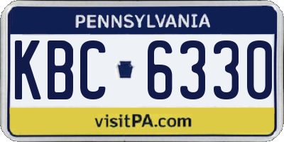 PA license plate KBC6330