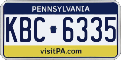 PA license plate KBC6335
