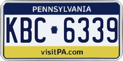 PA license plate KBC6339