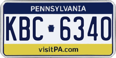 PA license plate KBC6340