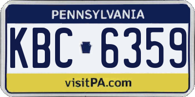 PA license plate KBC6359