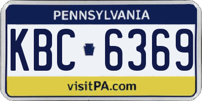 PA license plate KBC6369