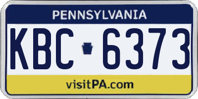 PA license plate KBC6373