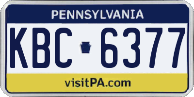 PA license plate KBC6377