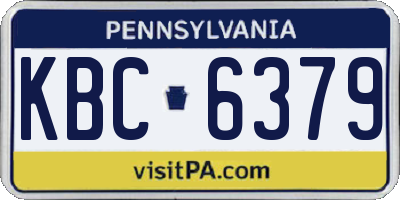 PA license plate KBC6379