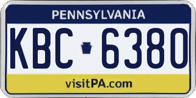 PA license plate KBC6380