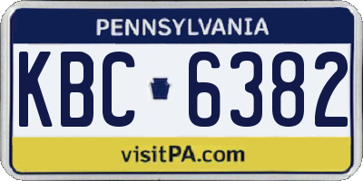 PA license plate KBC6382