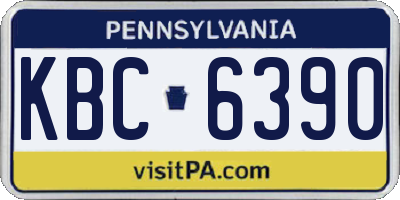 PA license plate KBC6390