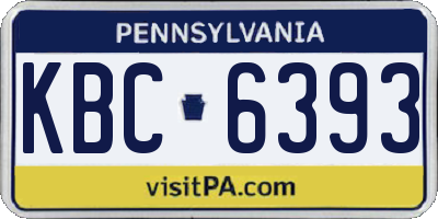 PA license plate KBC6393