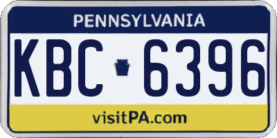 PA license plate KBC6396