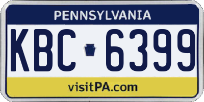 PA license plate KBC6399