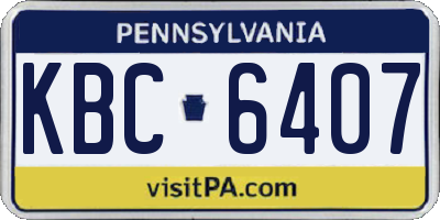 PA license plate KBC6407