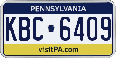 PA license plate KBC6409