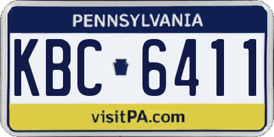 PA license plate KBC6411
