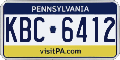 PA license plate KBC6412