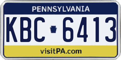 PA license plate KBC6413