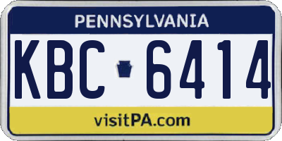 PA license plate KBC6414