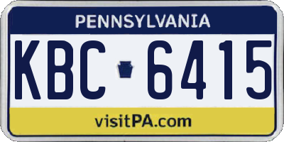 PA license plate KBC6415