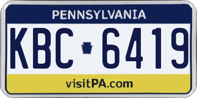 PA license plate KBC6419