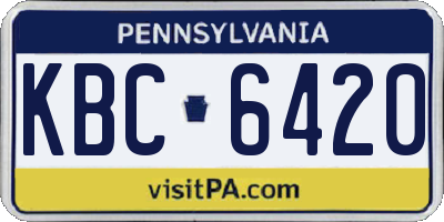 PA license plate KBC6420