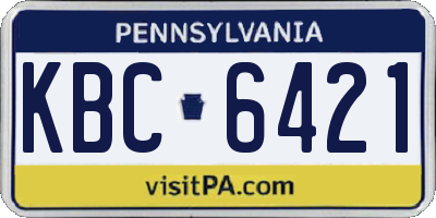 PA license plate KBC6421