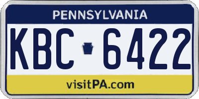 PA license plate KBC6422