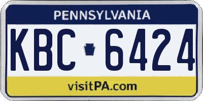 PA license plate KBC6424